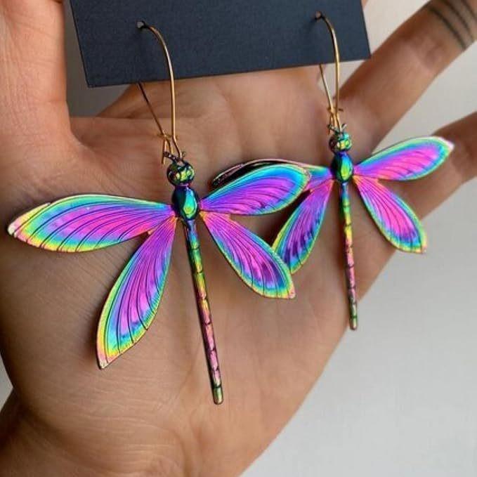 

Серьги-подвески Стрекоза, Причудливые украшения ручной работы, Милые серьги, Заметные украшения с насекомыми
