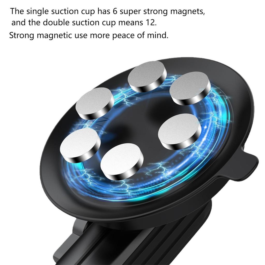 K03-2 For Insta360/GoPro Action Camera Bracket Magnetic Dual Suction Cup Rotatable Camera Stand
