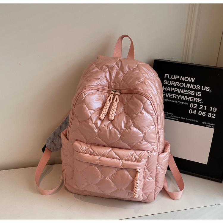 New down cotton jacket backpack fashion rhombus student schoolbag new large capacity leisure travel backpack