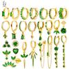 925 Silbernadel Grüne Zirkon Gold Ohrringe Herz Creolen für Damen Zarte Steckerohrringe Luxuriöser Schmuck Geschenke