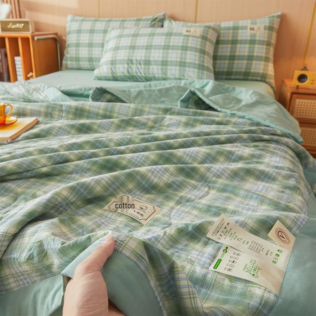 Muji-style Pure Cotton Summer Quilt – All-Cotton, Machine Washable Air Conditioning Quilt for Dorms