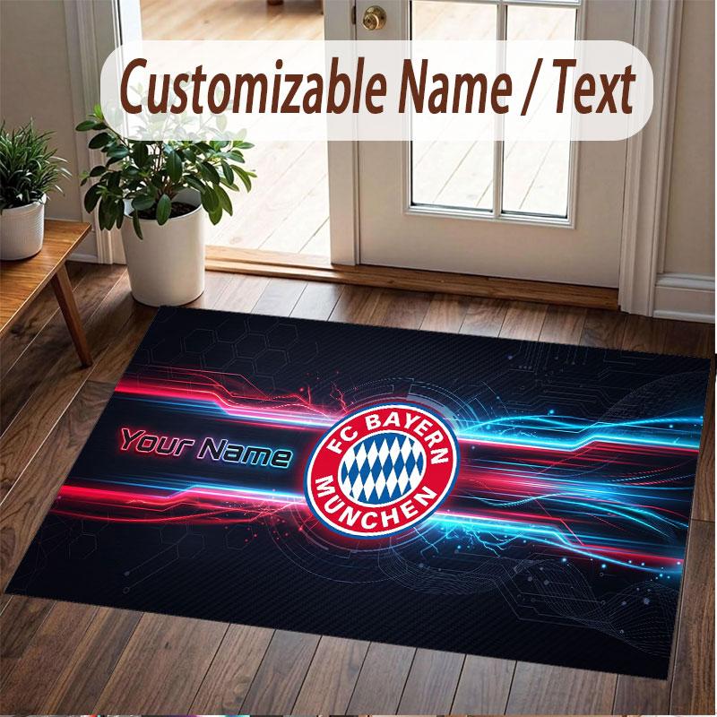 Custom Rug Bayern Munich Pattern Print Name Text Soft Non‑Slip Floor Carpet for Home Indoor Decoration