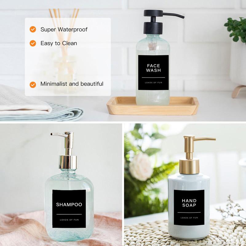 6/7pcs Soap Dispenser Labels Bathroom Jar Storage Label Shower Shampoo Lotion Conditioner Bottle Stickers