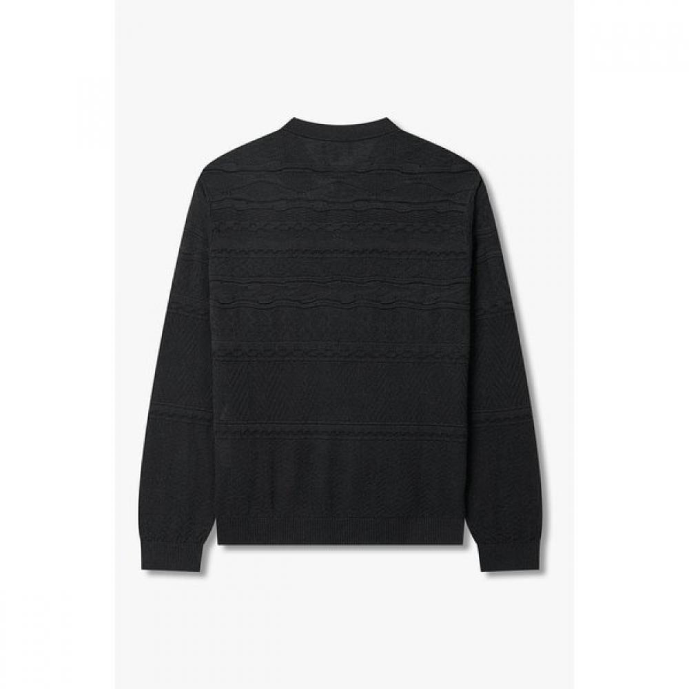 Emporio Armani Men S Henry Neck Mix Stitch Knit Pullover A516128031