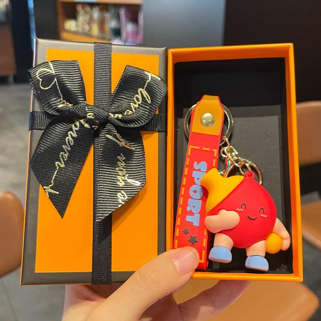 Original Badminton Figurine Keychain Fashionable Fun Cartoon Tennis Pendant Small Gift Football-related Souvenir