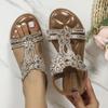 Sandals For Women Fashion Rhinestone Side Empty Fish Mouth Peep Toe Slippers Holiday Vacation Vintage Elegant Slingbacks Shoes
