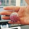 Bling Auto Dekor Kristallkugel Hängender Rückspiegel Charm Strass Ornament Zubehör für Frauen