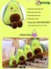 Adorable Avocado Plush Pillow: Soft, Skin-Friendly Cushion with Smiling Expression - Perfect Gift for Men and Women