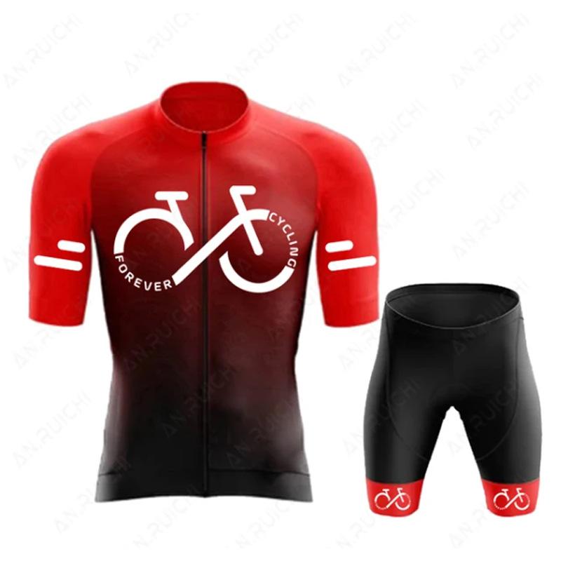 

Bicycle Short-sleeved Set 2026 Summer Breathable Set Cycling Suit Moisture-wicking Road Bike Fleet Version Overalls 5XL