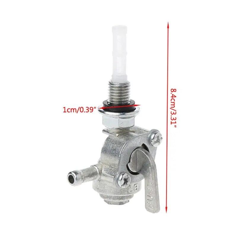 Gas Tank Fuel Switch Shut Off Valve Pump Tap Petcock For Gasoline Generator Engine Oil Tank 1/4" Hose ON/OFF 90 Degree Rotation