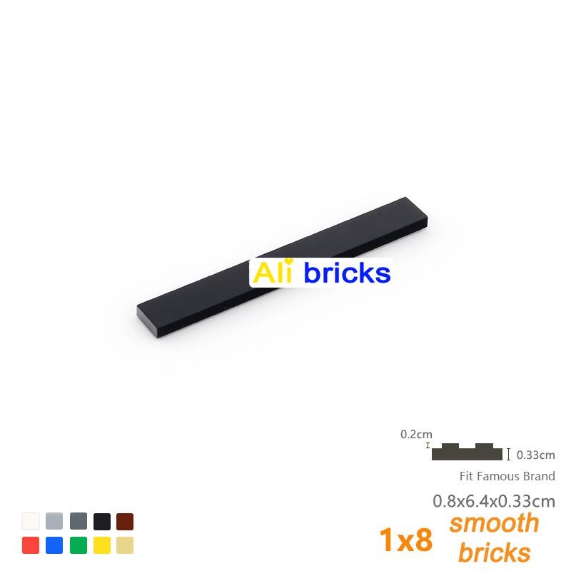 25pcs 4162 Bricks 1x8 Building Tile Construct Smooth Blocks Assembling Bulk Parts Model Kit Base MOC DIY Accessories