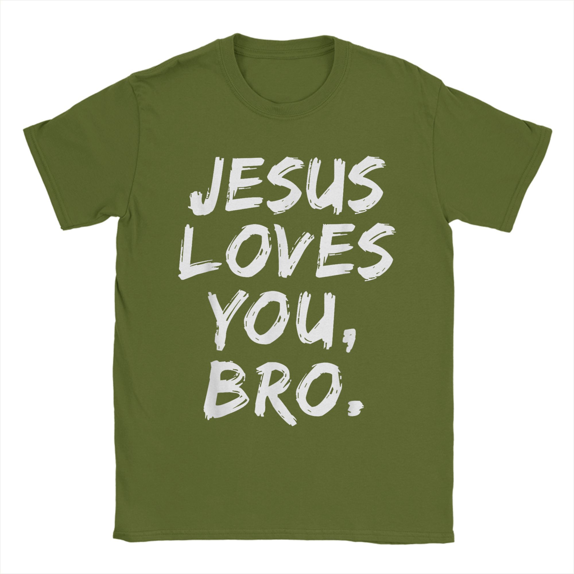 

Jesus Loves You Bro Christian Believer Faith God Religious Men s T Shirt Vintage Tee Shirt Short Sleeve O Neck T-Shirt Clothes 4XL