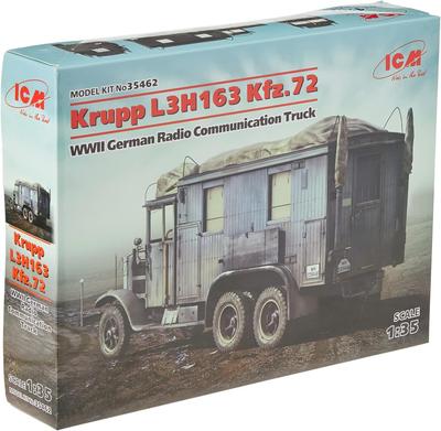 ICM 1/35 schaal Duits Krupp L3H163 Kfz.72 Radio Commandovoertuig Plastic Model 35462