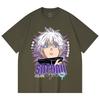 230 Gsm 100% Cotton Jujutsu Kaisen V27 Gojo Print Unisex Heavy Cotton T Shirt