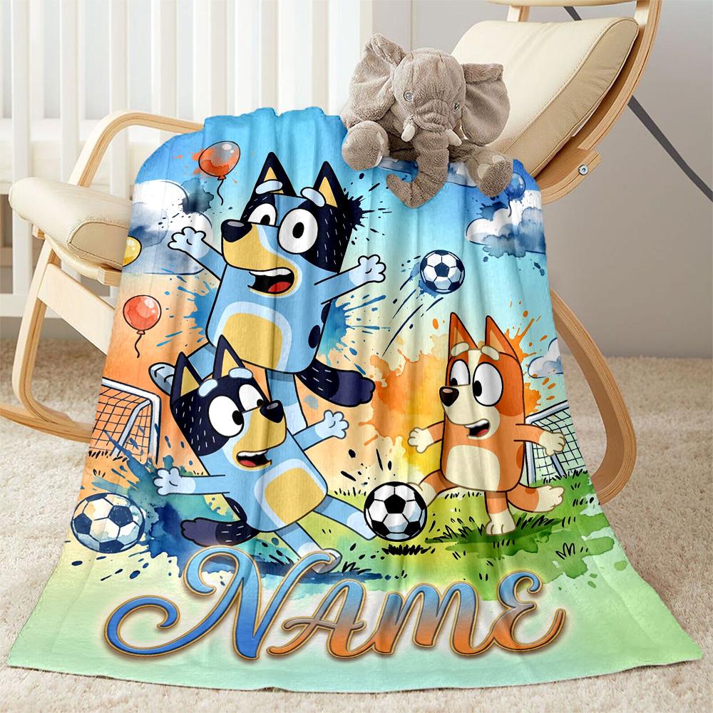 Soccer Fun Customize Text Blanket Multi-purpose Customizable Blanket Ultra-Soft Perfect for Chair Nap Home Decor Living Room Ideal for All Seasons