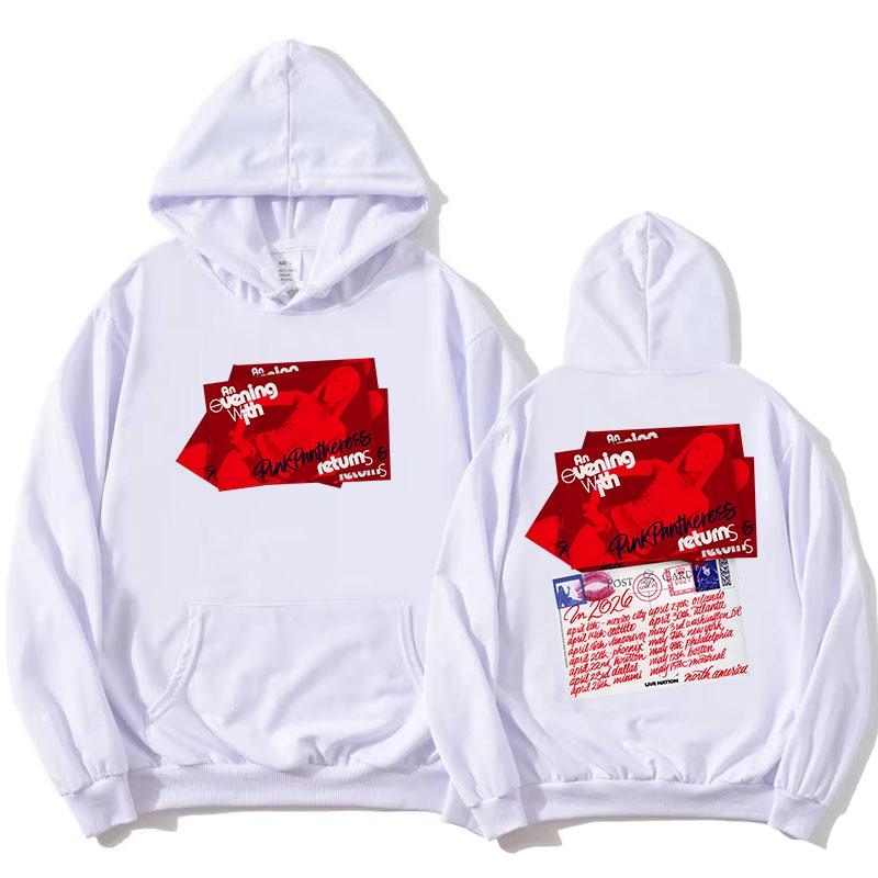 

An Evening with PinkPantheress Tour Into Spring 2026 Hoodies Long Sleeve Casual Sweatshirts Streetwear Unisex Print Hoody L білий