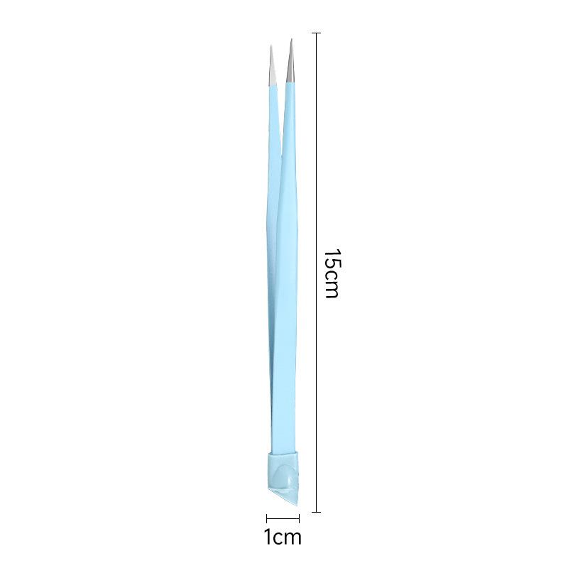 1PC Double Sided Purple Nail Tweezers Silicone Pressing Head Nail Tweezers Sticker Picker Nails Tools Stainless Manicure Tools