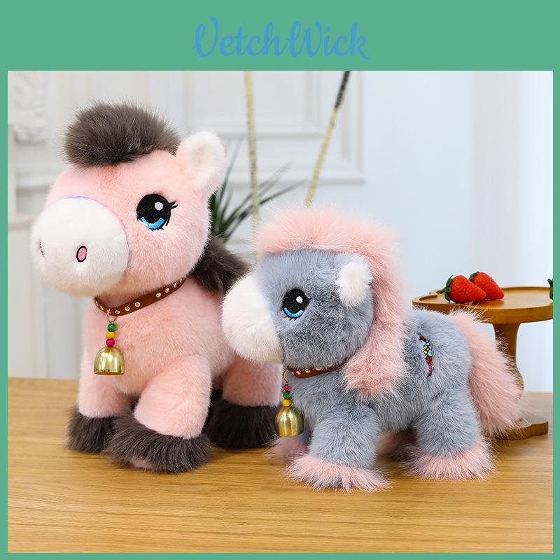 Cute Cartoon Pony Plush Toy With Bell Design Children Toys For Childrens Bedroom Decor