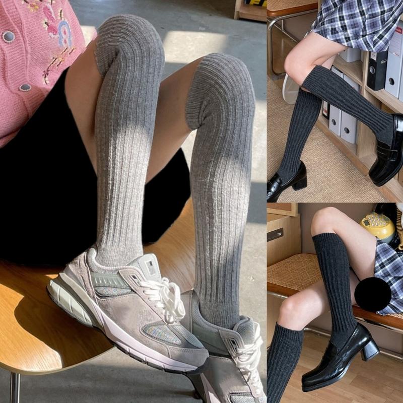 1 Pair Ruffle Calf Socks Calf Tube Frilly Socks Ballet Socks for Girls Knee Length Stockings Princess Style Dress Socks