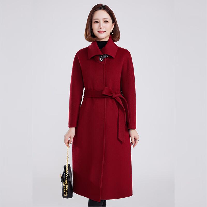 Fengmao Women's 100% Wool Mid-Length Double-Faced Coat
