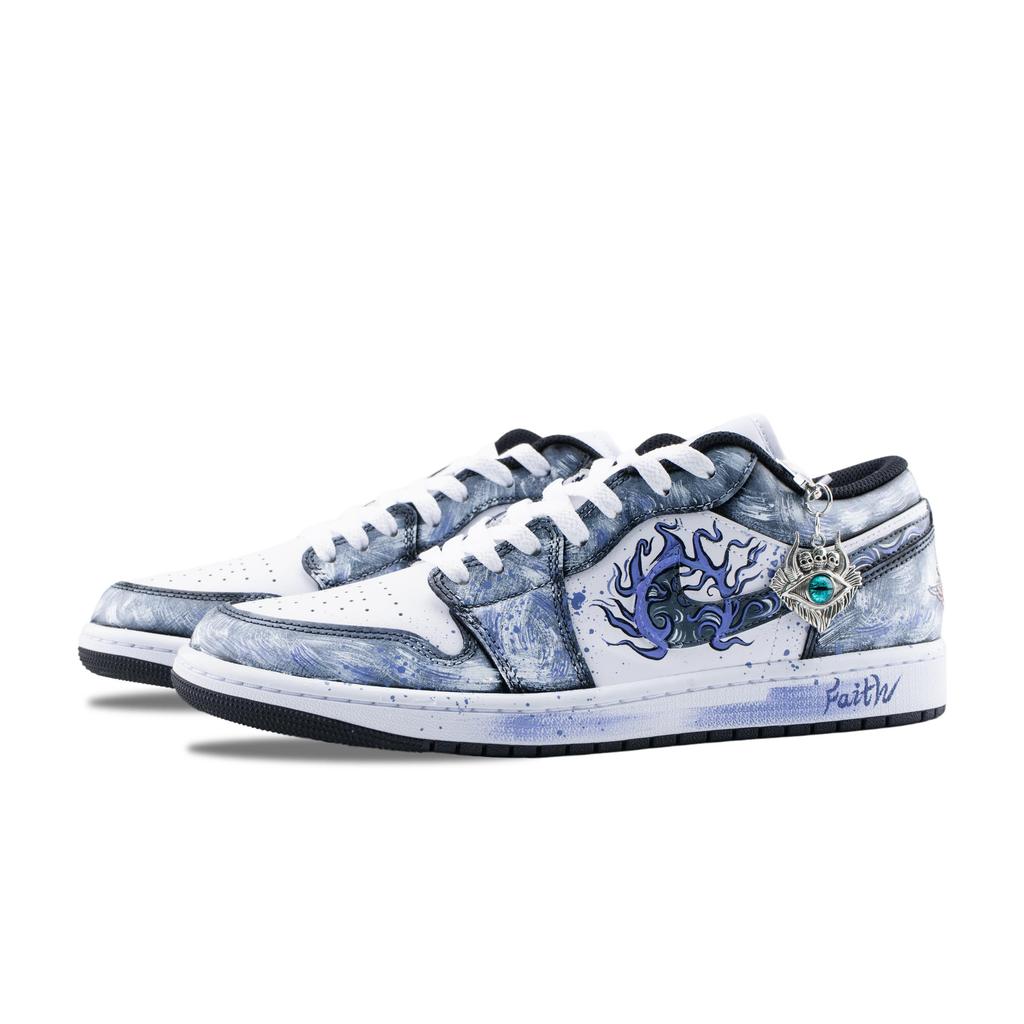 Jordan Air Jordan 1 Lucifer's Eye Abrasion Resistant Low top Vintage Basketball Shoes Unisex Black Purple 553558-165(Team626-)
