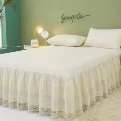 New Solid Princess Lace Bed Skirt Lace Edge Protective Cover Double Bed Cover Modern Minimalist Thin Dustproof Bed Cover