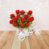 Simulation Flower Decorations Rattan Flower Basket Tricycle Bicycle Model Home Garden Wedding Party Decoration Romantic And Cute