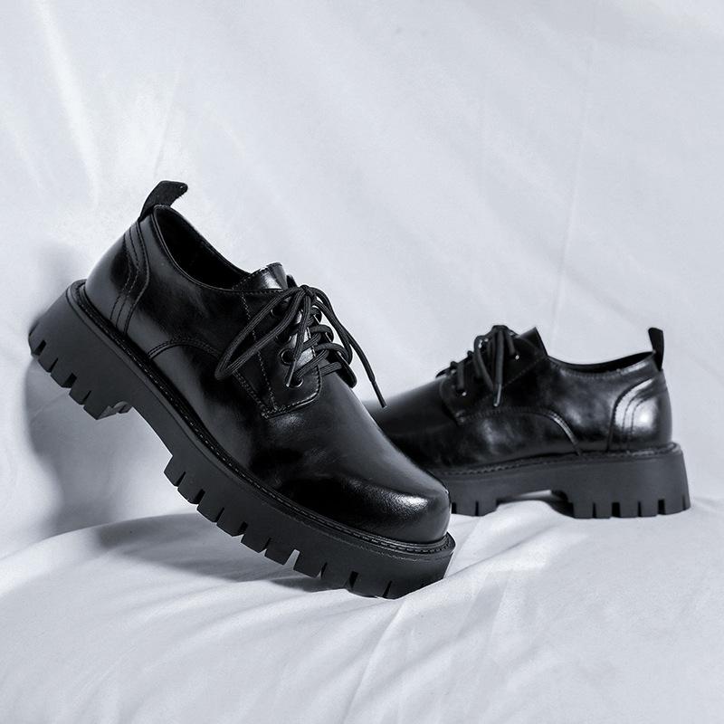 Casual Leather Shoes Men'S  Martin Boots Low-Top British Retro Big Head Leather Shoes Men'S Formal Leather Shoes 2135-R
