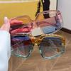 Retro Oversized Irregular Polygon Women Sunglasses Fashion Jelly Color Eyewear Shades Uv400 Men Gradient Sun Glasses