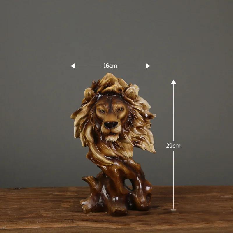 Amerikanische Retro-Simulation Tierkopfstatue Wolf Löwe Tiger Adler Pferd Skulptur Home Wohnzimmer Schlafzimmer Bücherregal Dekoration