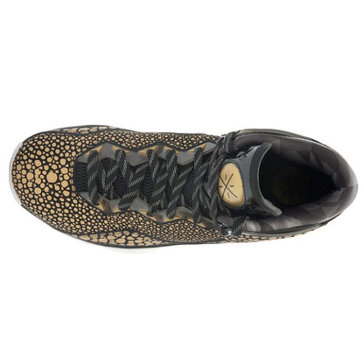 Li Ning WOW 3 Trendy Non Slip Lightweight Mid Top Basketball Shoes Men's Black Gold ABAJ013-35