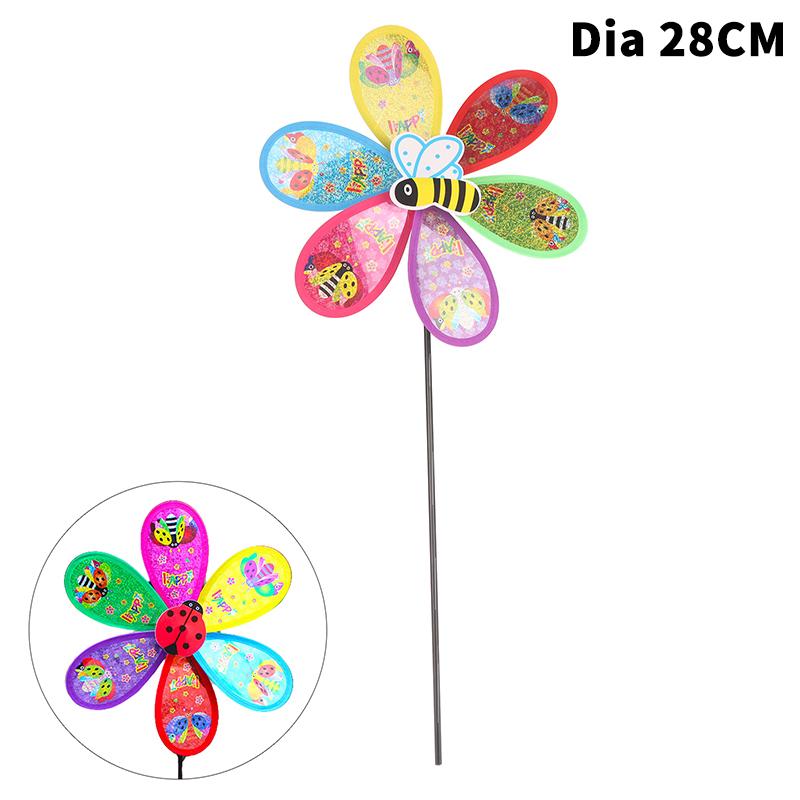 

1 Набор Игрушка для двора Детская Двухслойная Павлин Лазерные Блестки Ветряная мельница Красочный Ветряк Домашнее Садовое Украшение 28cm