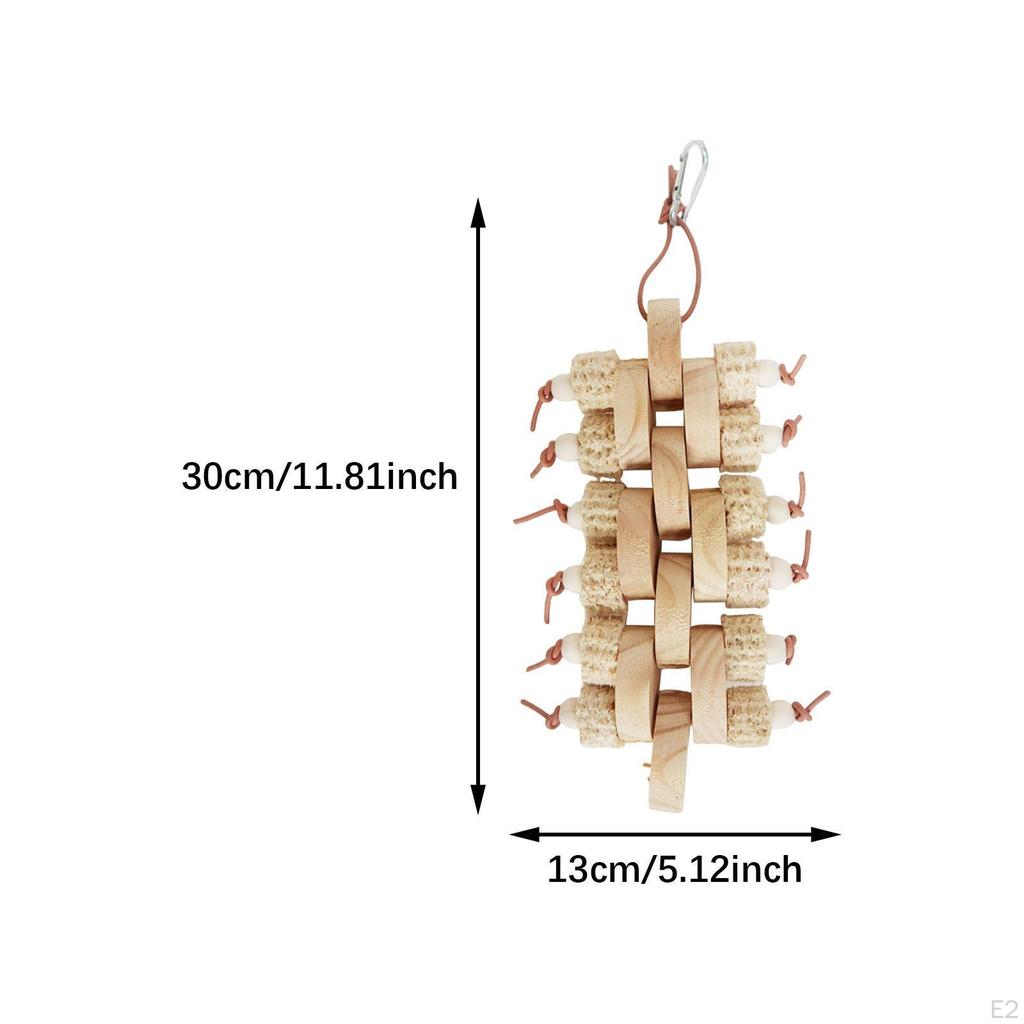 Bird Toy Chew Gifts Cage Accessories with Wood Beads Parrot Bite Hanging for