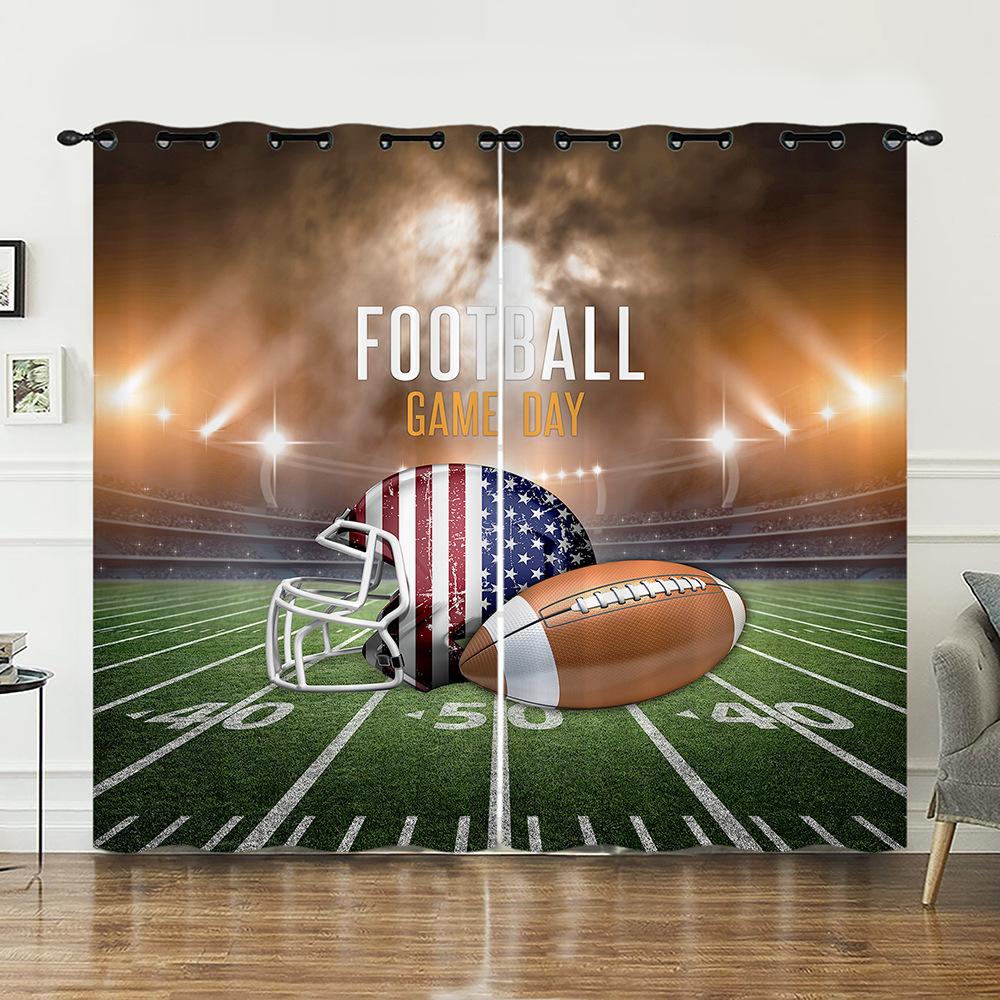 Curtains Bedroom Curtains Digital Printing Sports Blackout Curtain Cloth No Punching