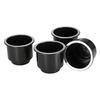 4 Pc Plastic Cup Holder Set Drop In Black   for Car Boat Marine