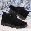 Winter Men Shoes Warm Fur Snow Boots Waterproof Suede Furry Leather Ankle Chelsea Boots Male Fluffy Plush Shoes Outdoor Footwear