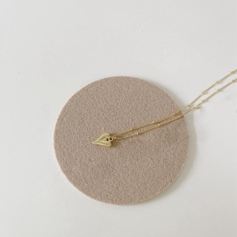 Heart Pendant Necklace Golden Silver Color for Women New Trend Girls Clavicle Chain Jewelry Birthday Gifts