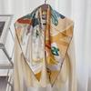 Retro Silk 90cm Square Scarf - Handmade, Luxurious, Light, and Sunscreen Gift for Women