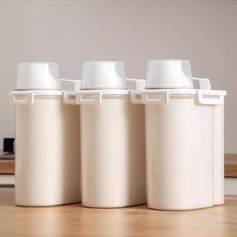 Plastic Food Storage Containers With Sealed Lids And Measuring Cup For Kitchen Rice Cereal Dry Food