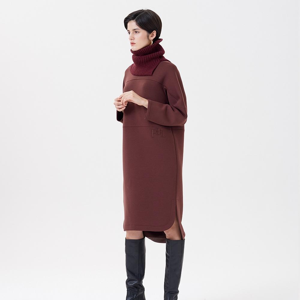 Pin Black Turtle Knit One-Piece Wine