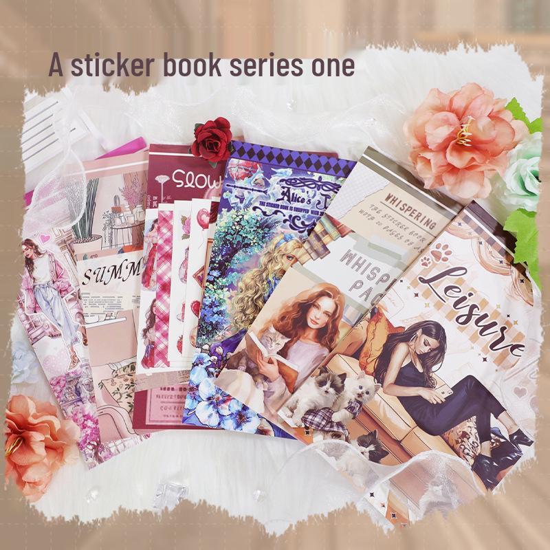 Cross-Border Pet Sticker Pack: European & American Alice Art for Junk Journals & Collages