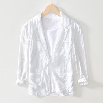 İlkbahar ve Yaz Erkek Takım Elbise&blazerlar İş Seyahati Blazer Erkekler için Slim Fit Günlük Ceket Pileli Düğmeli Ceket