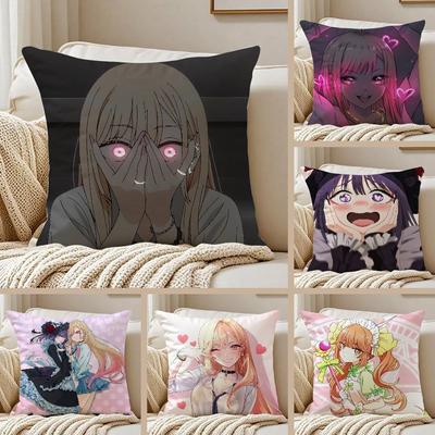 My Dress Up Darling Anime Pillow Case Anti-dustmite Pillowcase Invisible Zipper Silky Short Plush Sofa Cushion Cover
