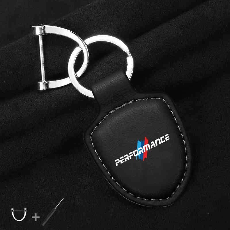For BMW Performance E46 E90 E60 F20 X1 F10 F30 X3 E70 E39 Accessories Car Shield Leather Keychain Key Ring Pendant Holder Gift gzdf57