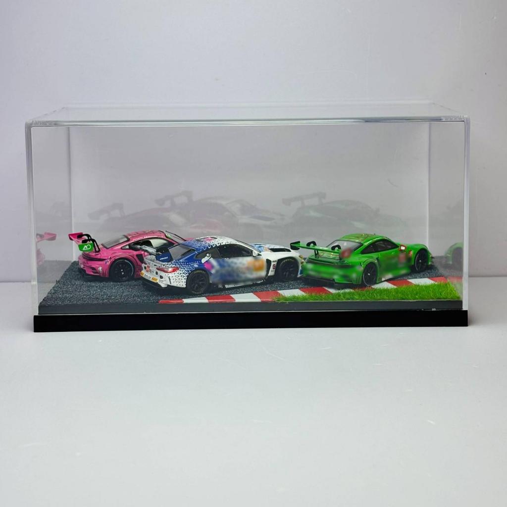 1:64 Car Display Case Miniature Scene Model Transparent Acrylic Box for Desk,