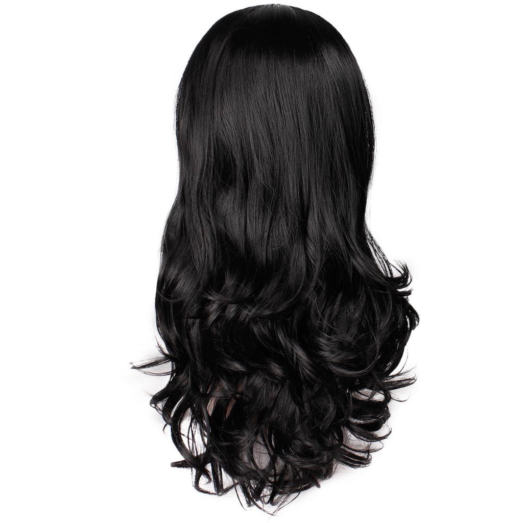 Natural Black Long Body Wave Synthetic Women Wigs Daily Cosplay Synthetic Women Hair Wig Heat Resistant Daily Party Use