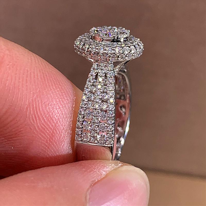 Lindon Classic Ring For Women With Round Shape Zircon Wedding Party Gift  Size 6-10