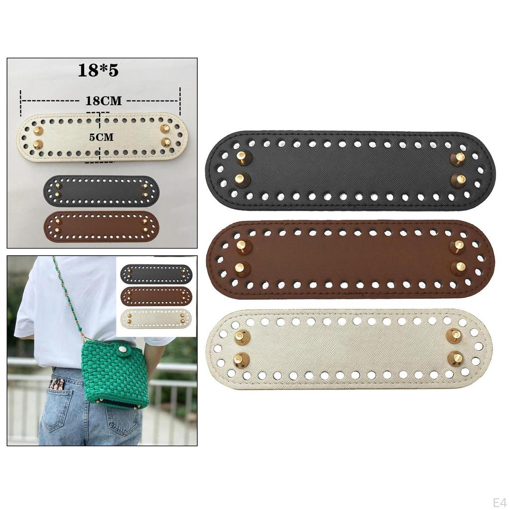 18x5cm 7.09x1.97 Inch Crochet Bag Bottom Leather Bottoms for Bags Cushion Base with Holes and