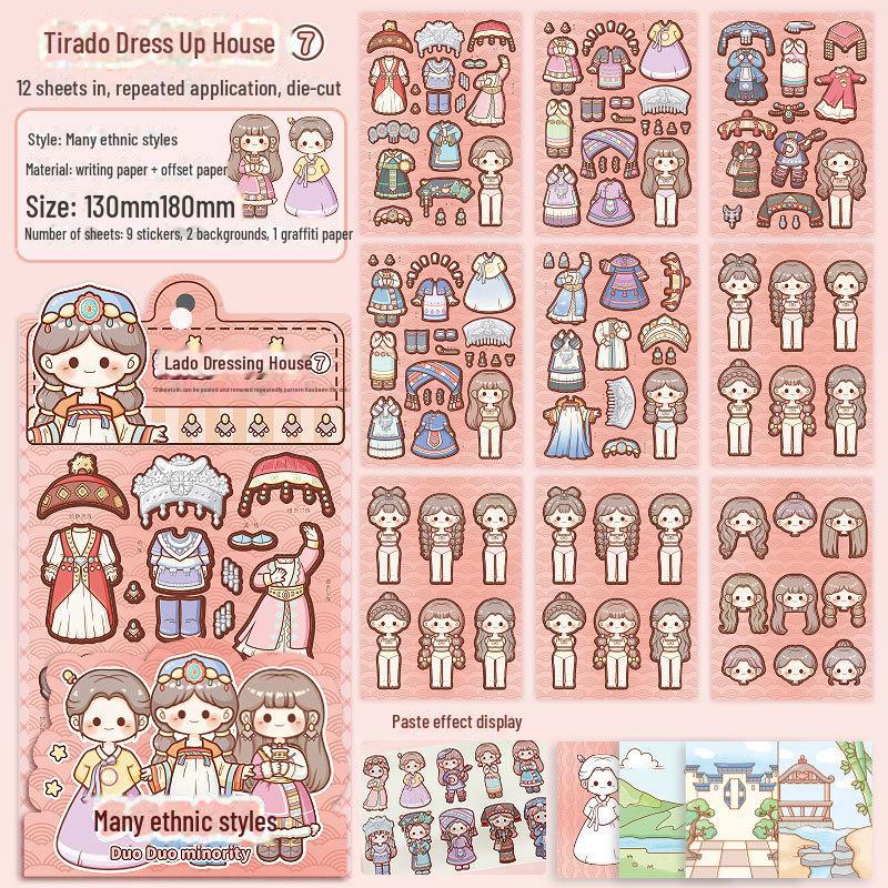 Tiraduo Cute Little Girl Hand Journal Stickers - Daily Wear and Sauce Dressing Themes