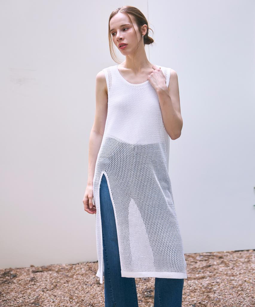 HYFVE Side Slit Long Mesh Bustier